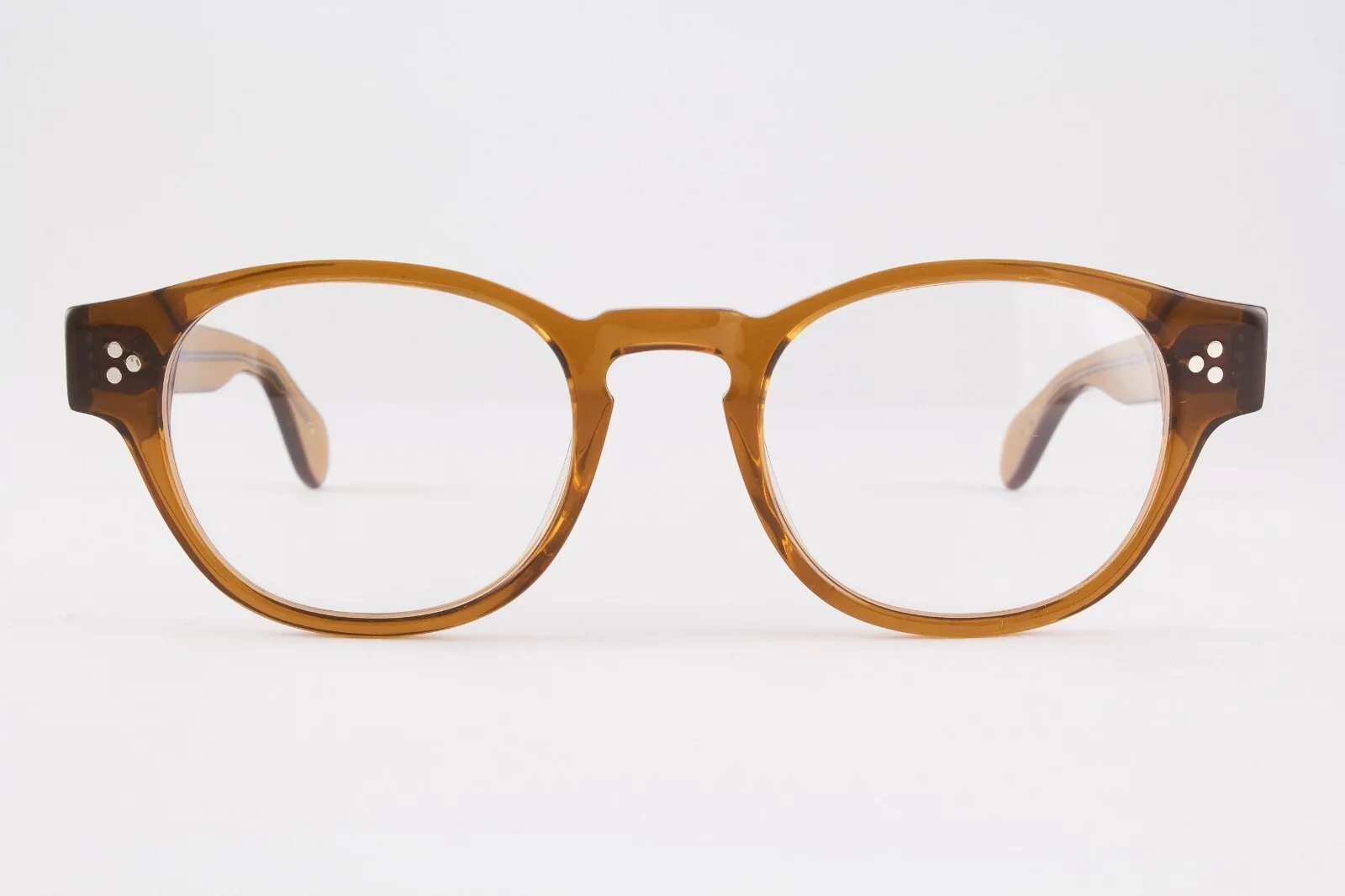 Authentic Lesca Lunetier Mod. Elvis col.Cognac 47mm Translucent Brown France
