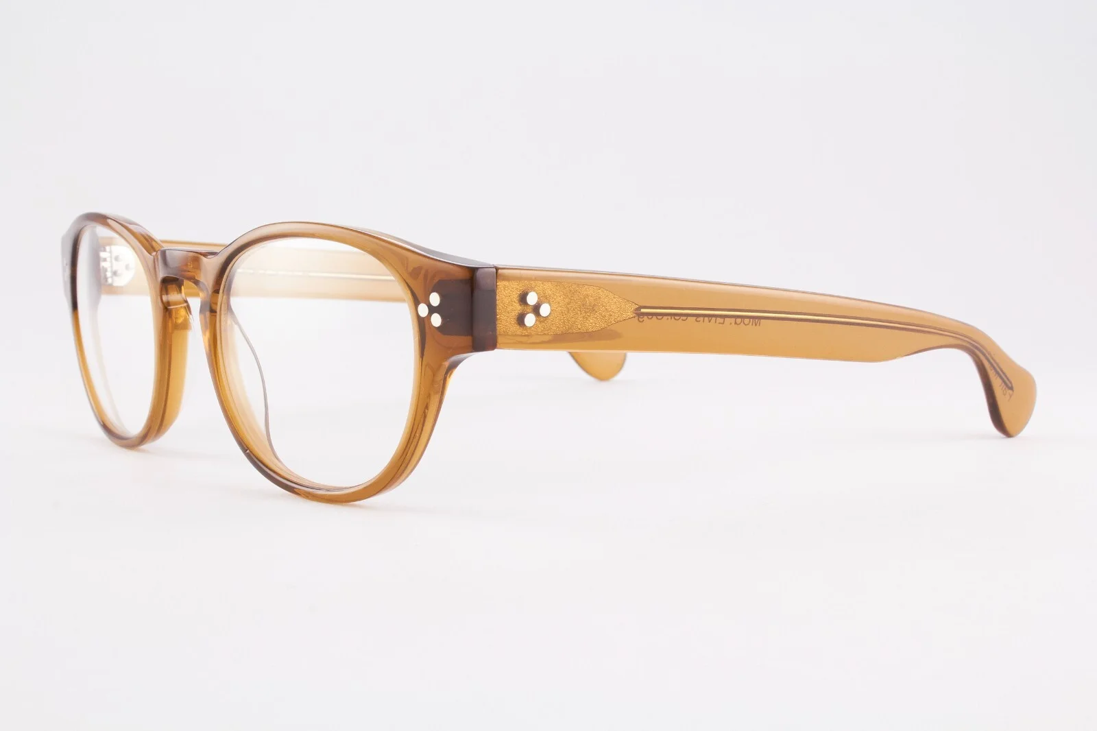 Authentic Lesca Lunetier Mod. Elvis col.Cognac 47mm Translucent Brown France 2