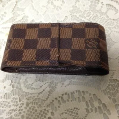 Authentic Louis Vuitton Brown Damier Cigarette-Eye Glass Case 5inx2.5inx1.5in(#4 3