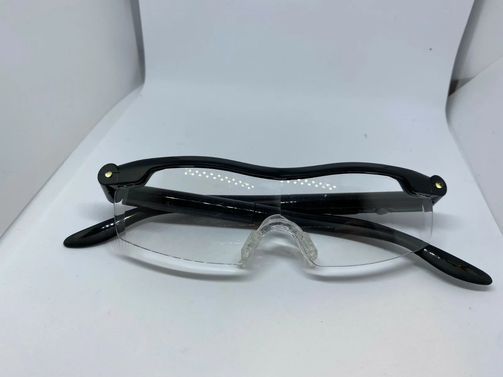 Authentic Mighty Sight Eyeglasses Light Up LED 19002 1.6X Gloss Black Frame Only