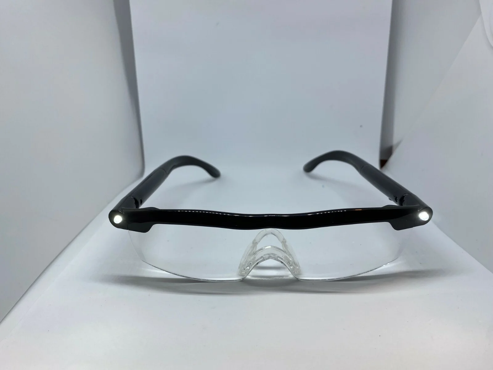 Authentic Mighty Sight Eyeglasses Light Up LED 19002 1.6X Gloss Black Frame Only 3