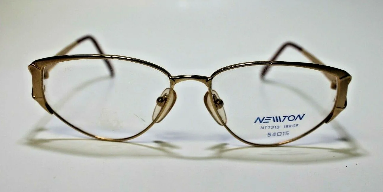 AUTHENTIC NEWTON NT7313 01 GOLD EYEGLASSES FRAME 54-15 2