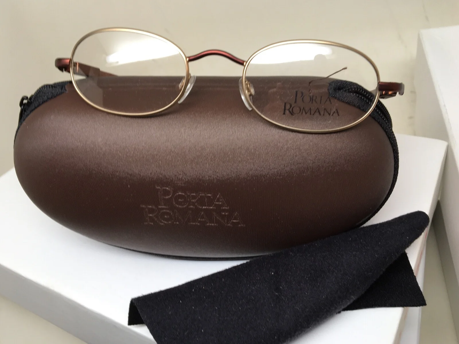 Authentic Porta Romana Eyeglasses Copper Wood Frames Only 47-20