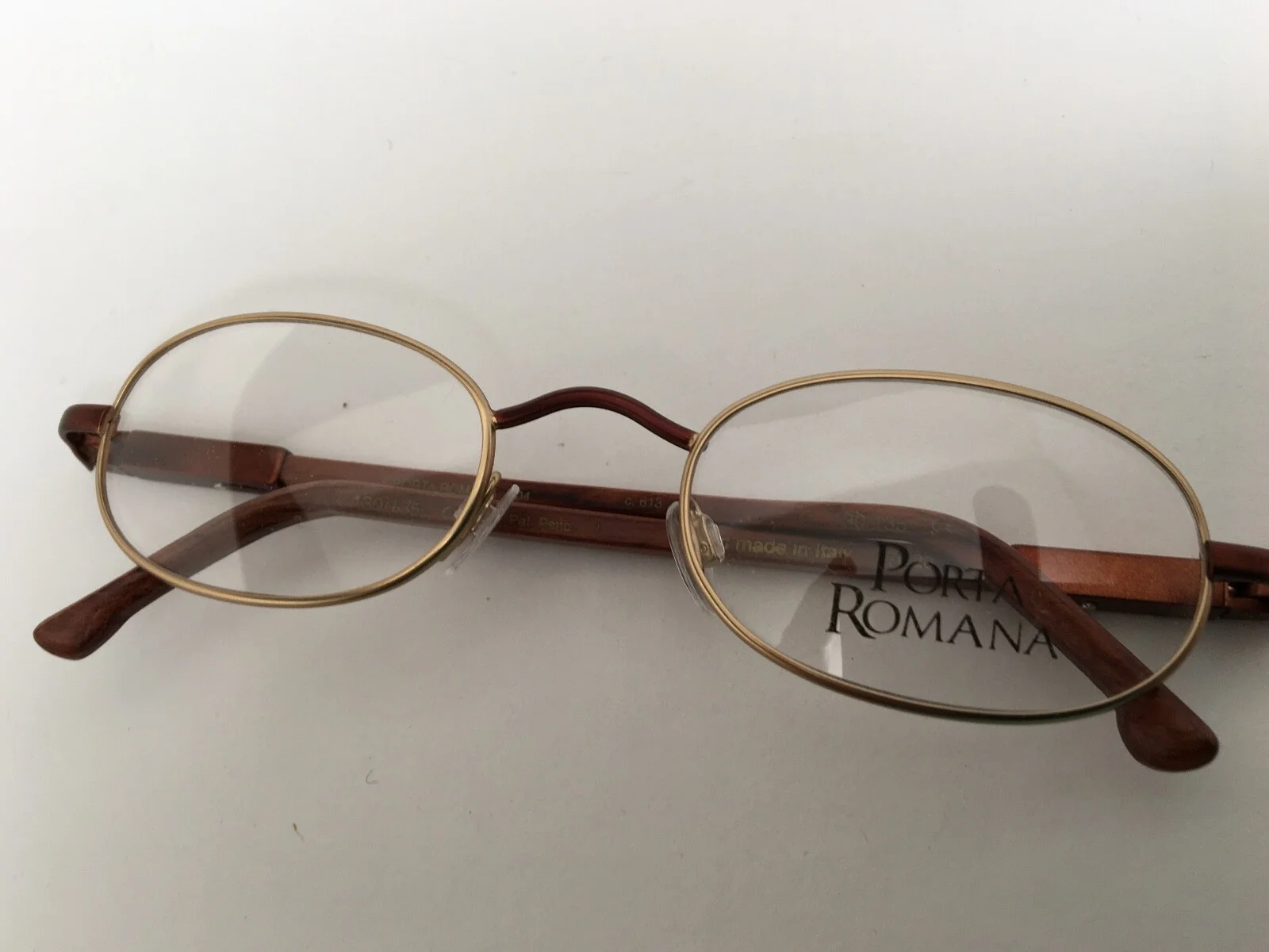 Authentic Porta Romana Eyeglasses Copper Wood Frames Only 47-20 2
