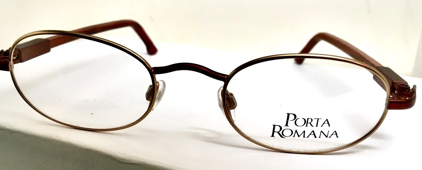 Authentic Porta Romana Eyeglasses Copper Wood Frames Only 47-20 4