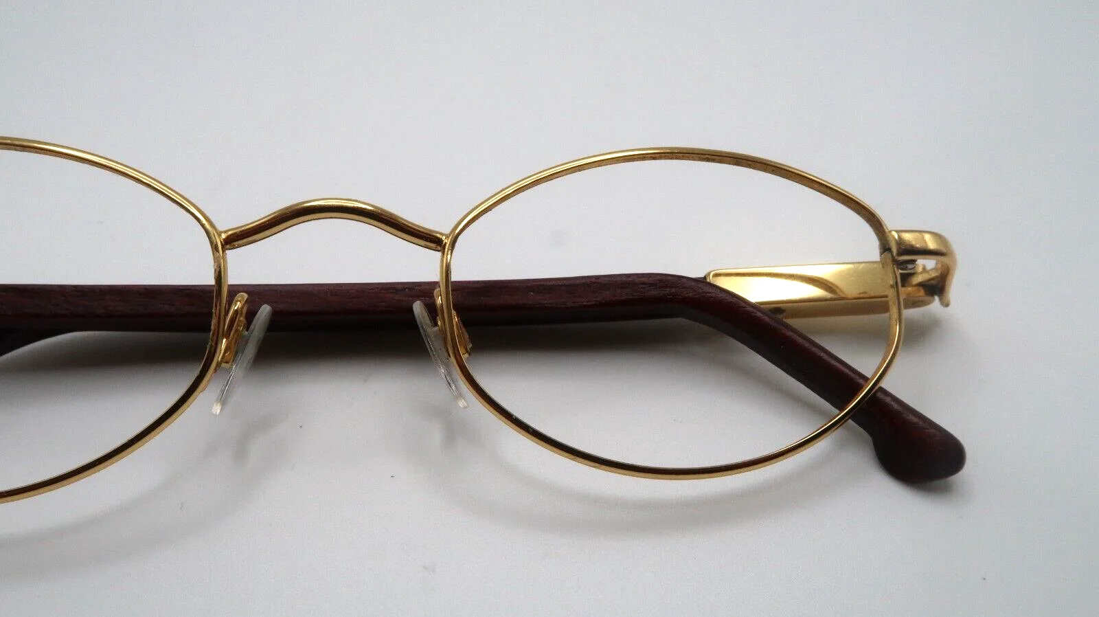 Authentic Porta Romana Eyeglasses Gold Wood Frames Only 47-20 3