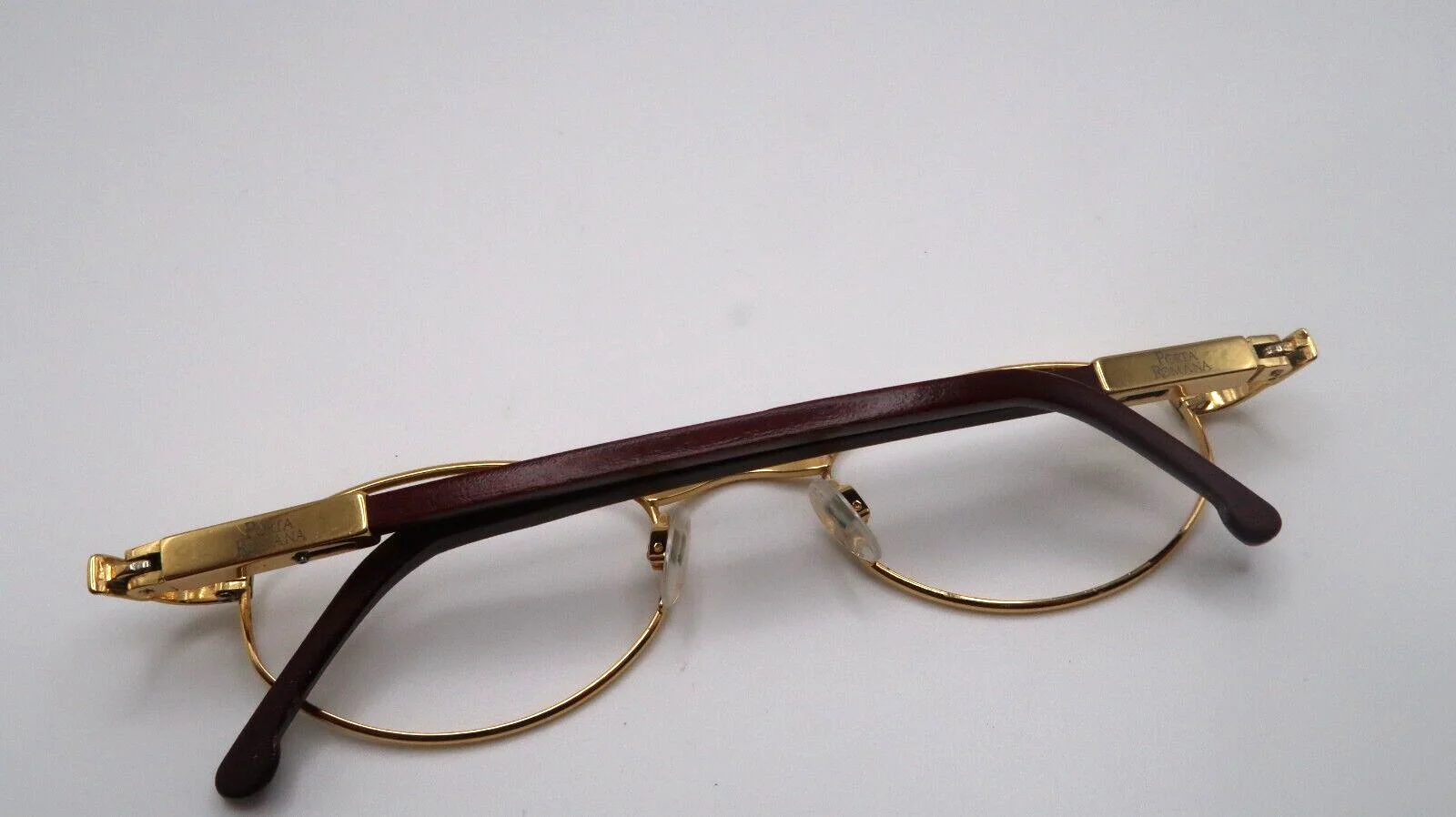Authentic Porta Romana Eyeglasses Gold Wood Frames Only 47-20 4