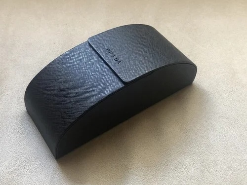 Authentic Prada Saffiano Black Magnetic Flip Lid Hard Shell Eyeglasses Case 2