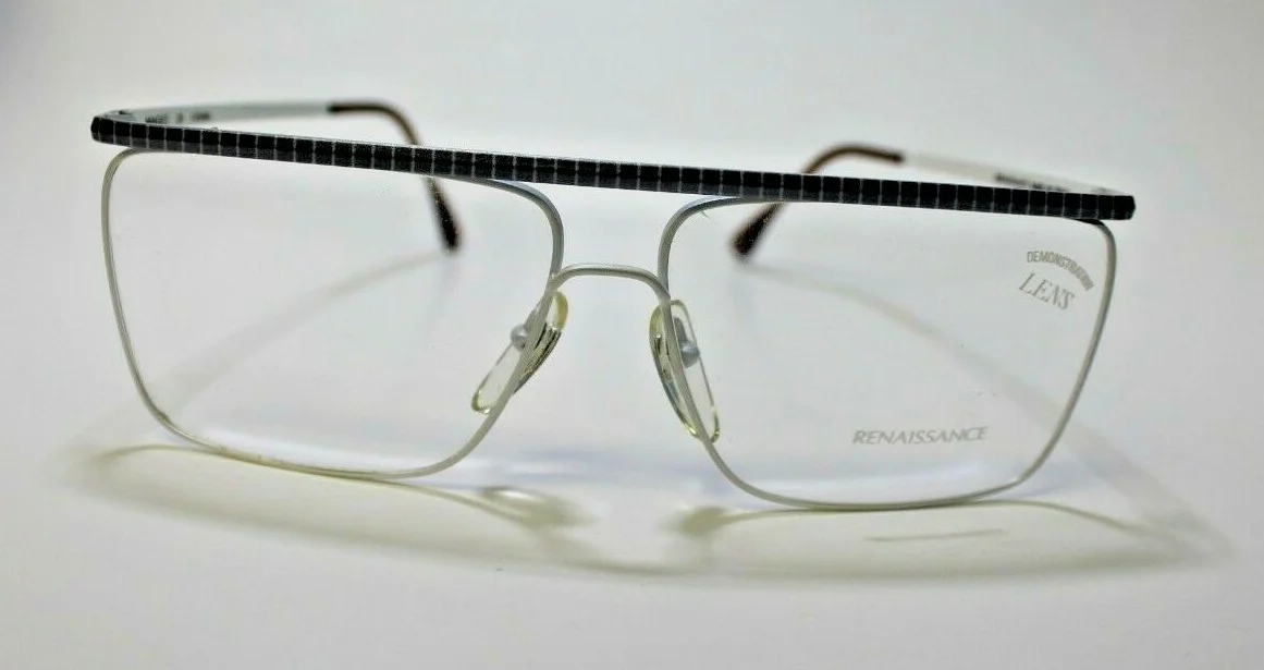 AUTHENTIC RENAISSANCE MAGEE 09 BLUE/WHITE EYEGLASSES FRAME 61-13-145 2