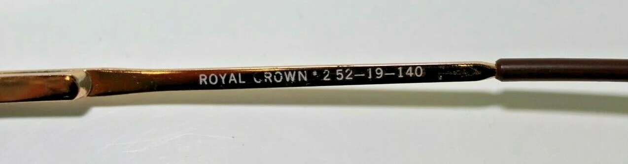 AUTHENTIC ROYAL CROWN #2 GOLD EYEGLASSES FRAME 52-19-140 4