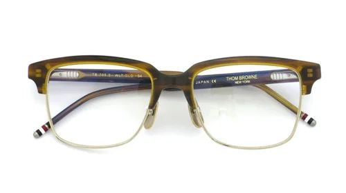 Authentic Thom Browne RX EyeGlasses TB 709 B-WLT-GLD Gold w/Demo Lens 51mm 3