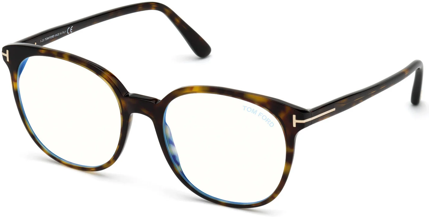 Authentic TOM FORD TF5680-F-B Asian Fit Striped Havana Eyeglasses 52 mm (16-10)