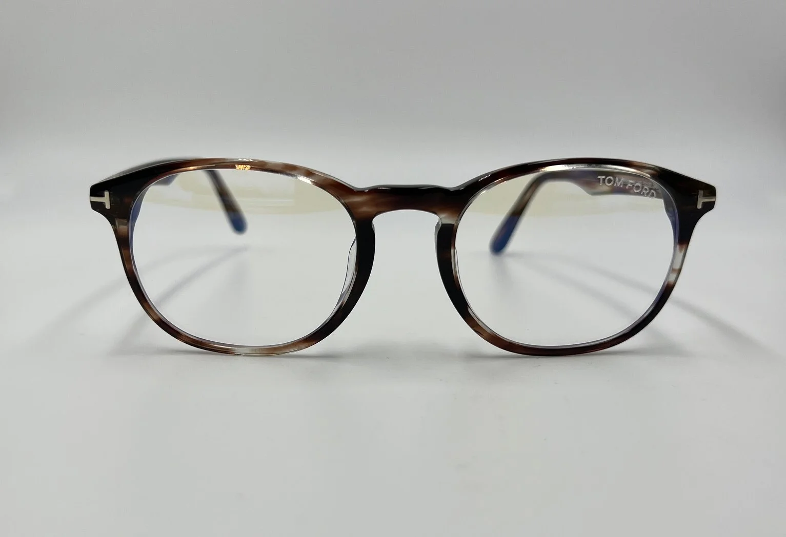 Authentic TOM FORD TF5680-F-B Asian Fit Striped Havana Eyeglasses 52 mm (16-10) 2
