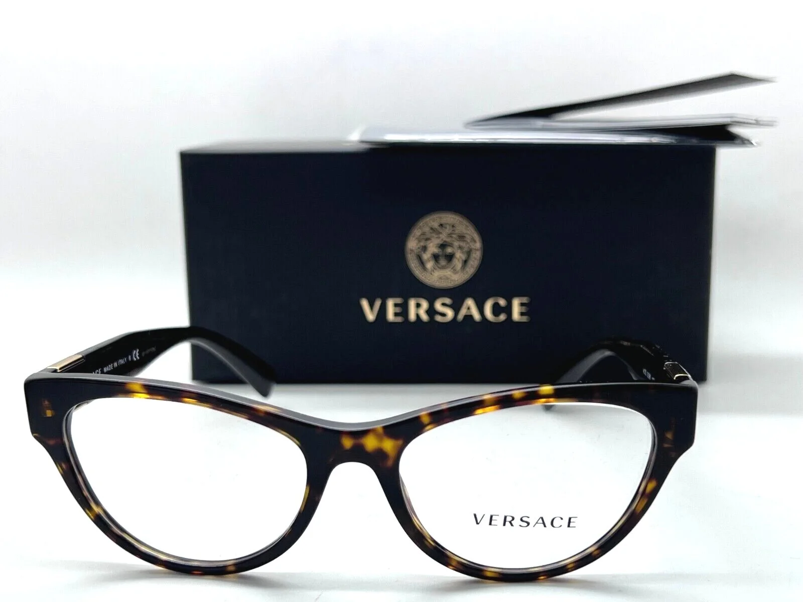 Authentic Versace Eyeglasses MOD. 3296 108 HAVANA Frame 52-17-140MM NIB 2
