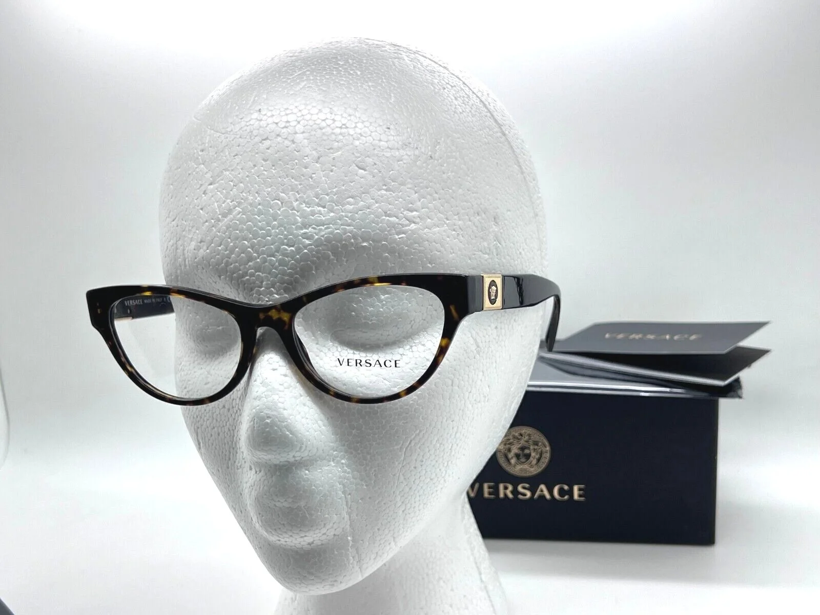 Authentic Versace Eyeglasses MOD. 3296 108 HAVANA Frame 52-17-140MM NIB 4