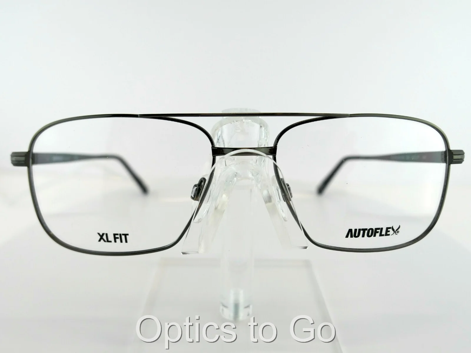 AUTOFLEX 100 (033) GUNMETAL 57-17-145 XL FIT MEMORY TITANIUM Eyeglass Frames