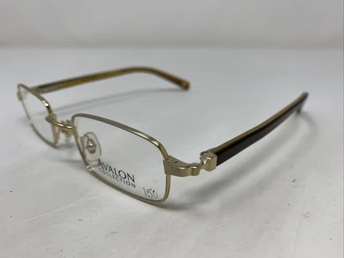 Avalon Brown Metal Full-Rim Eyeglasses FRAMES - AV1846 Natural 50-17-145 2