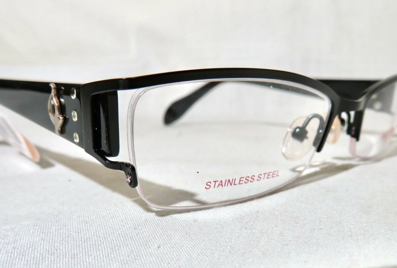 Baby Phat 138 eyeglasses 51-17-135 Black eyewear 1/2 rim frames w/case NEW 2