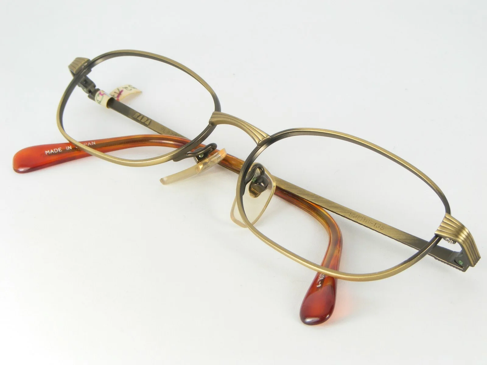 BADA Los Angeles BL870 COL-9 ANTIQUE GOLD EYEGLASSES FRAME 53-16-135mm (NOTES) 4