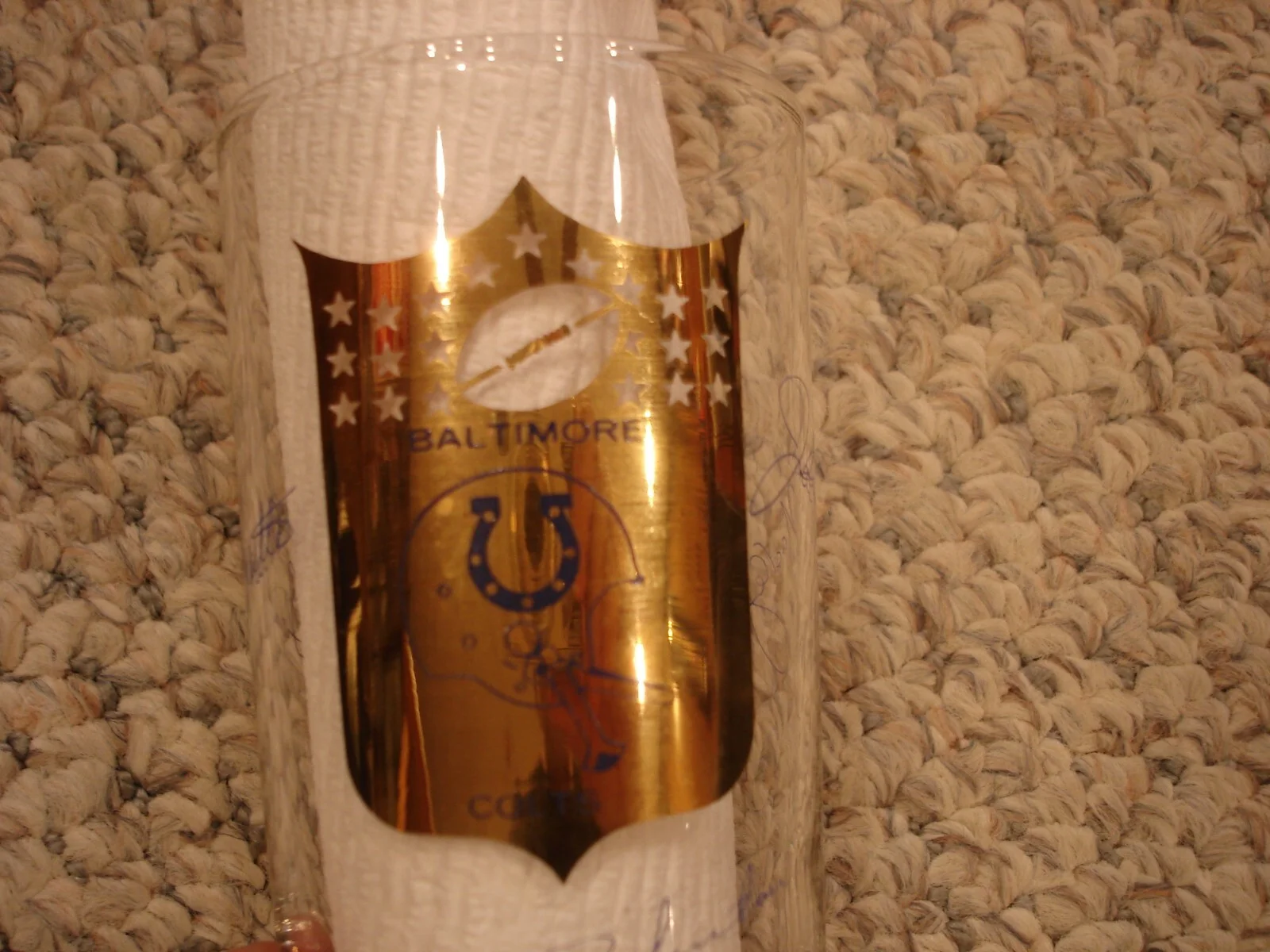 Baltimore Colts NFL Gold Shield 3 Signature glass Johnny Unitas Mackey Matte 60s