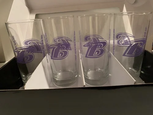 Baltimore Ravens 4 - 15oz beverage glass set NFL 2