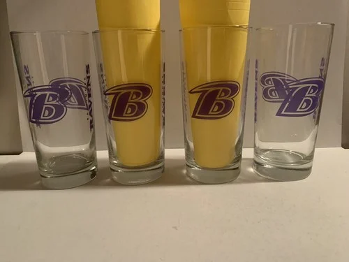 Baltimore Ravens 4 - 15oz beverage glass set NFL 3