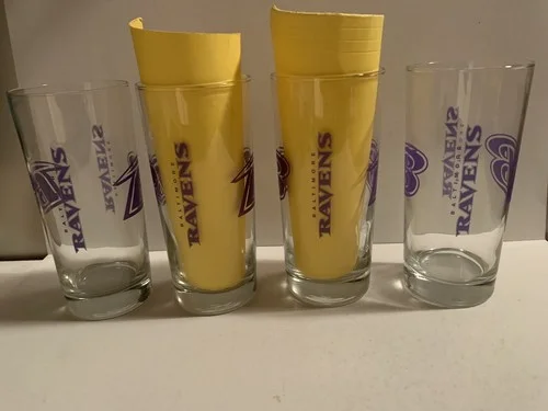 Baltimore Ravens 4 - 15oz beverage glass set NFL 4