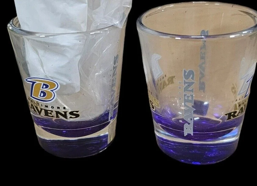 Baltimore Ravens Shot Glass Team Logo Collectors New 2.0 Oz NFL Licensed 2