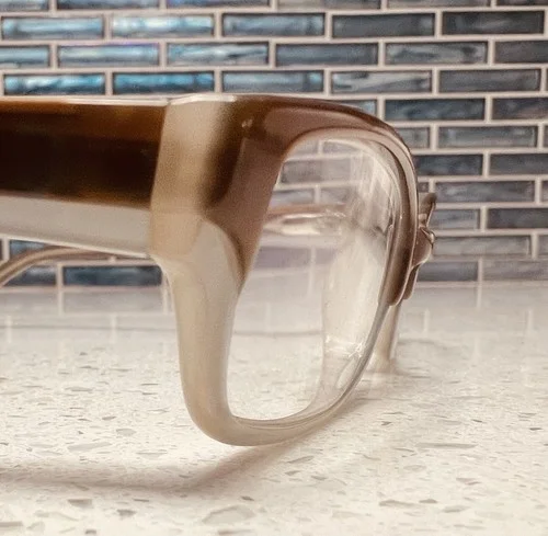 Banana Republic Eyeglass Frames Allegra OJXY Rectangular Lens Brown & Clear 3
