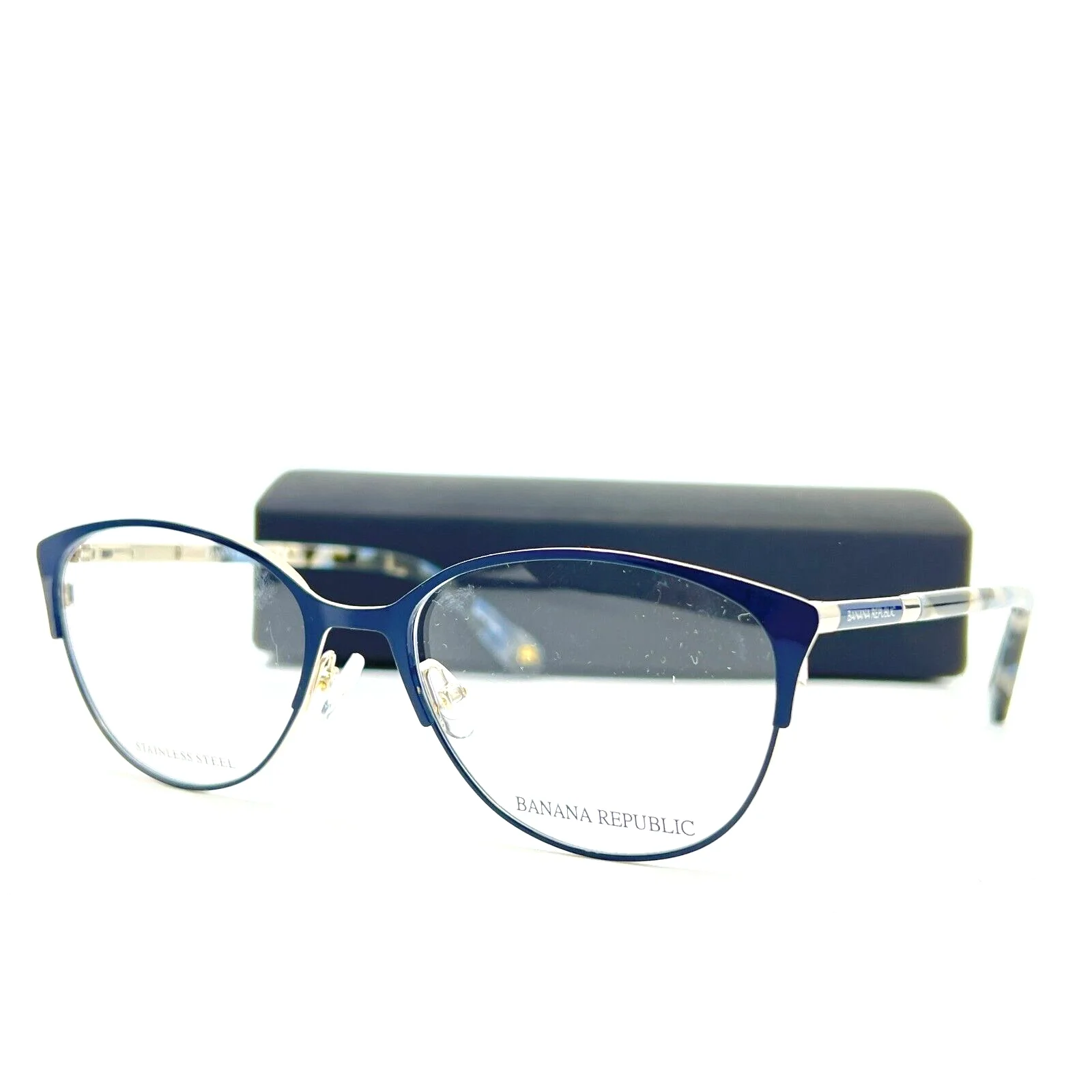 Banana Republic Eyeglasses Rayna KY2 Blue Cat Eye Womens Frames 52[]16 135 mm