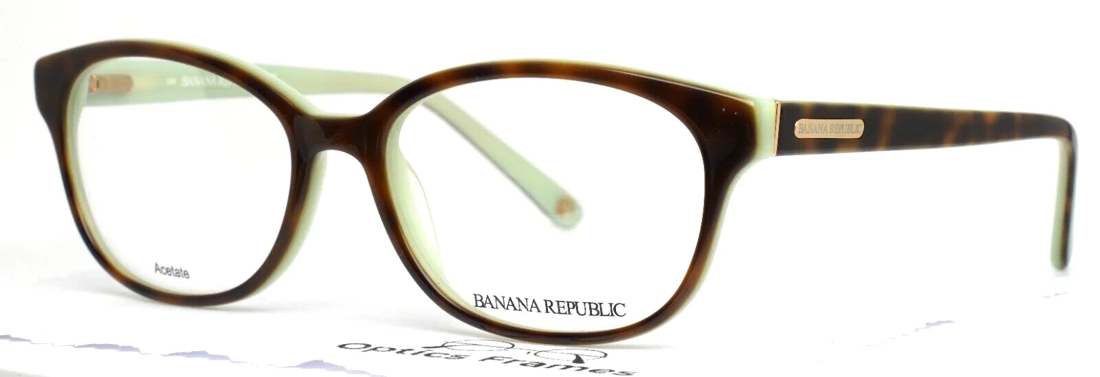BANANA REPUBLIC Kyna I2A Brown Havana Green Womens Oval Eyeglasses 53-17-135