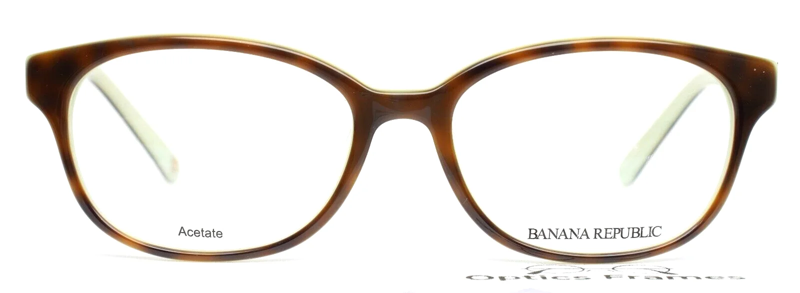 BANANA REPUBLIC Kyna I2A Brown Havana Green Womens Oval Eyeglasses 53-17-135 2