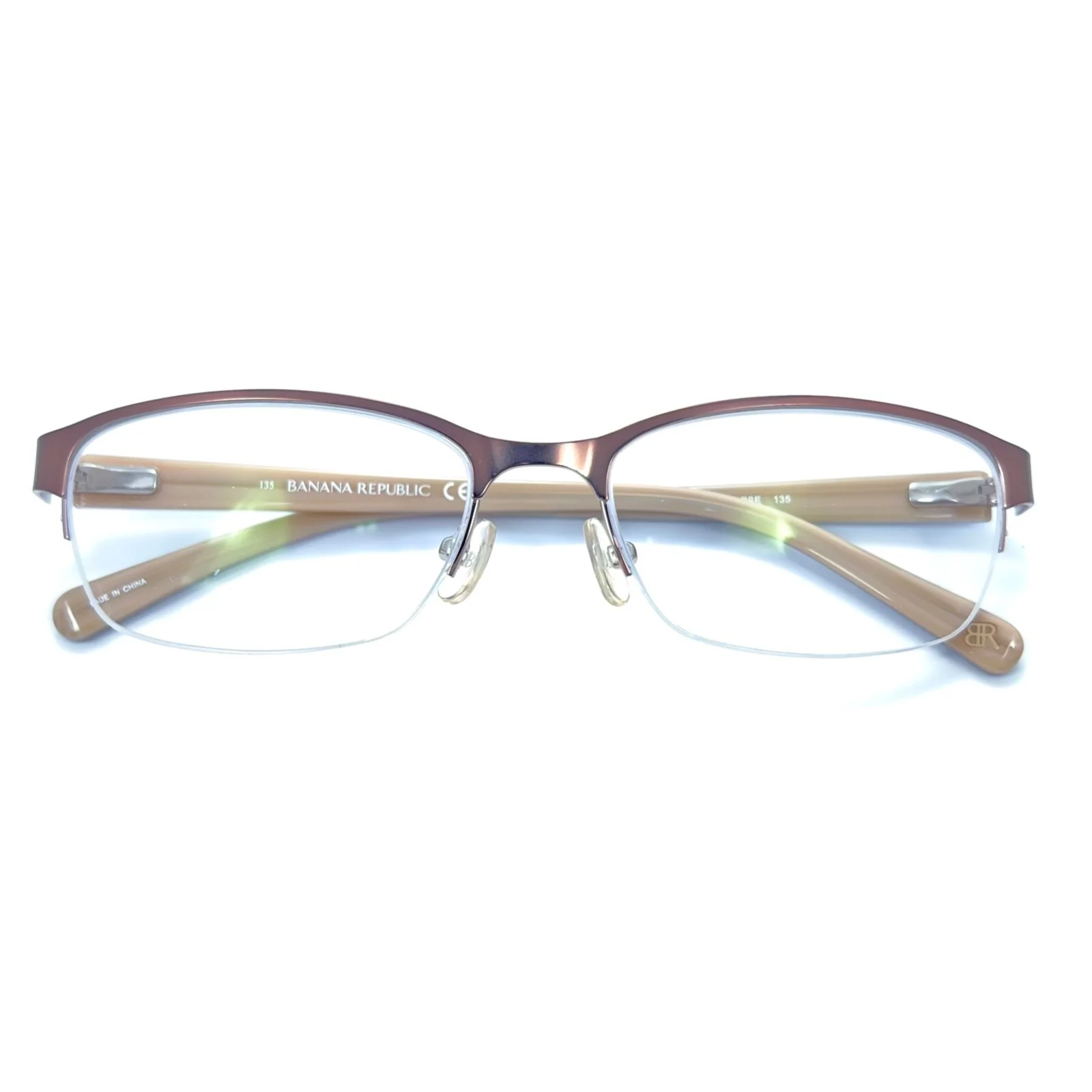 Banana Republic Nanette 0PSE Brown Eyeglasses Frame 53-17-135 Half Rim Eyewear 2