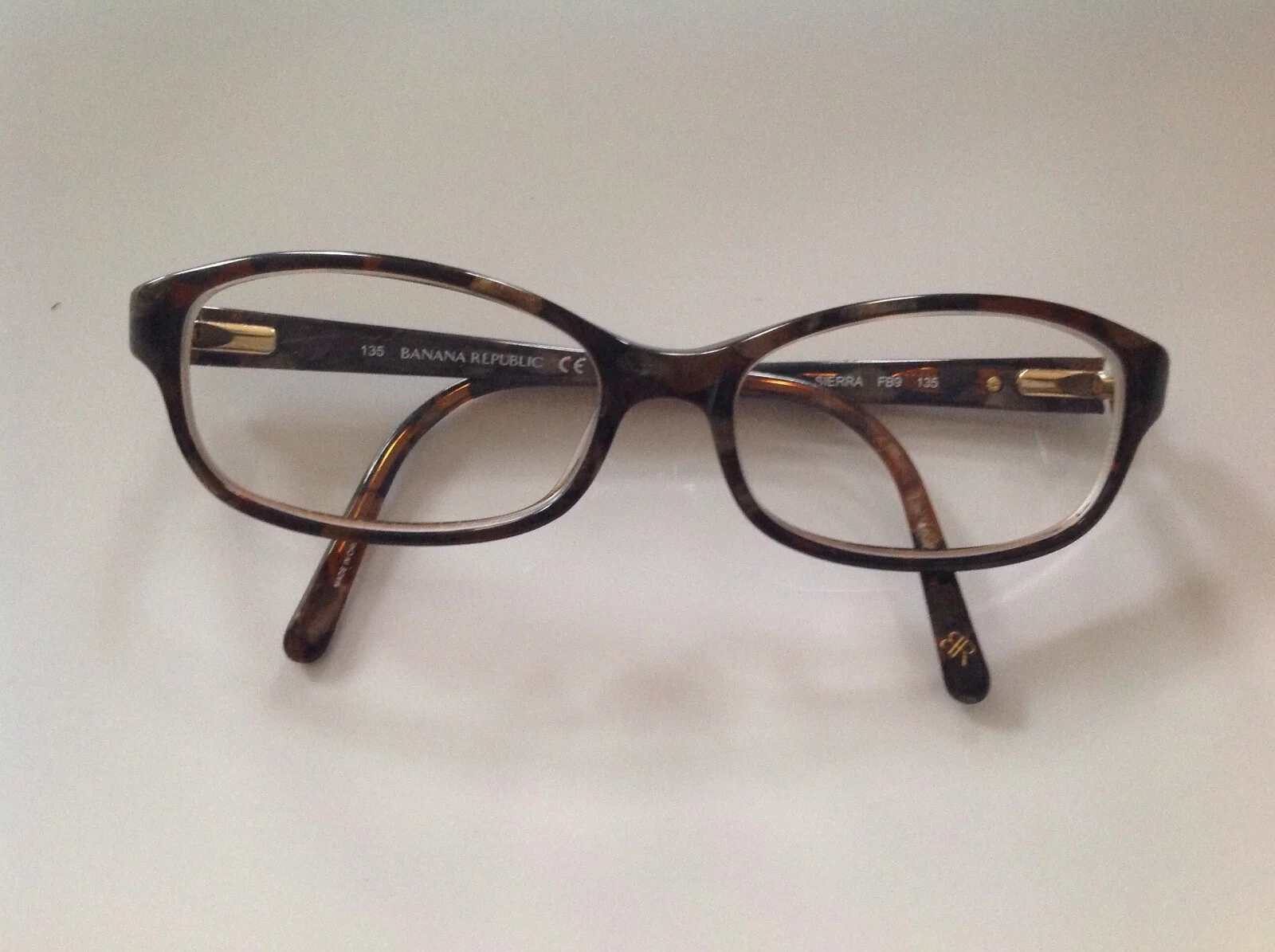 Banana Republic Sierra Marble Brown Amber Eyeglass Frames Rx Glasses FB9 135