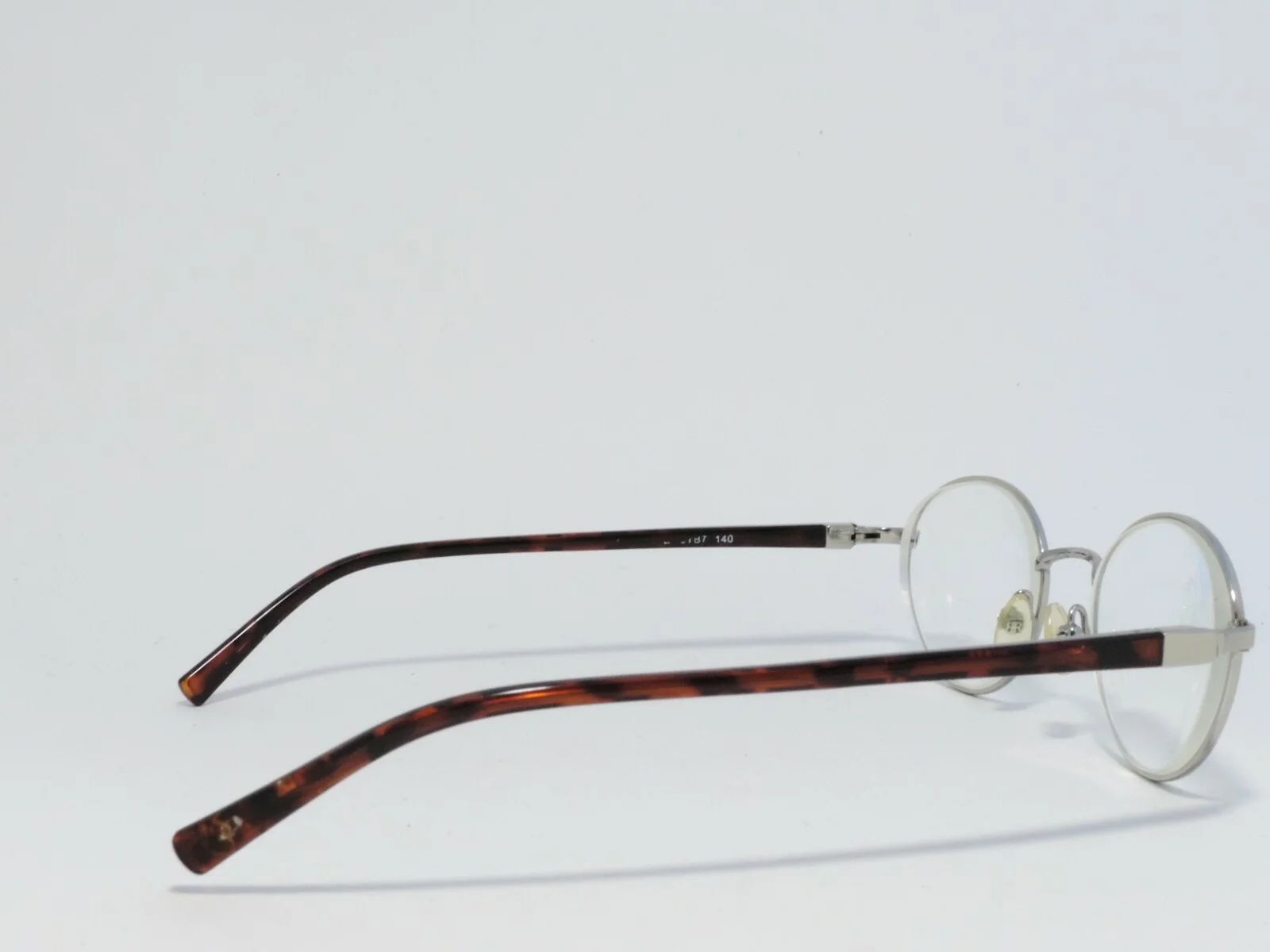 BANANA REPUBLIC SMALL OVAL METAL ACETATE EYEGLASS FRAMES SILVER HAVANA 140MM 4