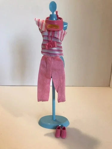 Barbie Doll Clothes Outfit Lot Shirt Pants, Camera, Visor, Shoes