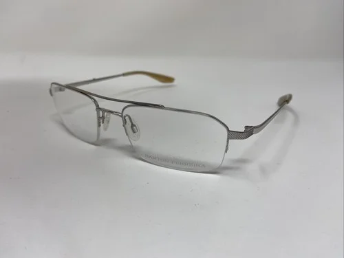 Barton Perreira Eyeglasses Frame NEWTON SILVER 52-17-145 Half Rimless Metal BS22 3