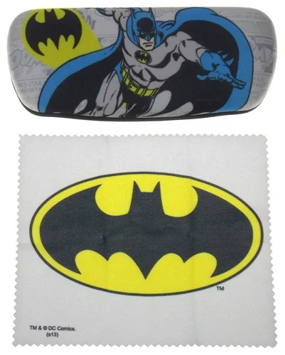 Batman Eyeglass Hard Case Lens Cloth Licensed Eye Sun Glasses Padded DC Comics