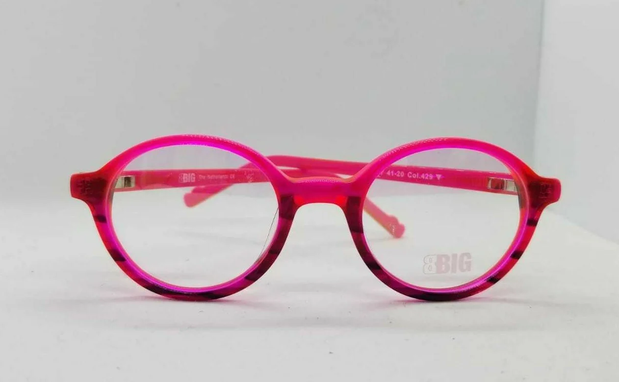 BBIG EYEGLASS FRAMES FOR GIRLS 207 41-20 COL.429 PINK ROUND PLASTIC FRAME FUN! 2