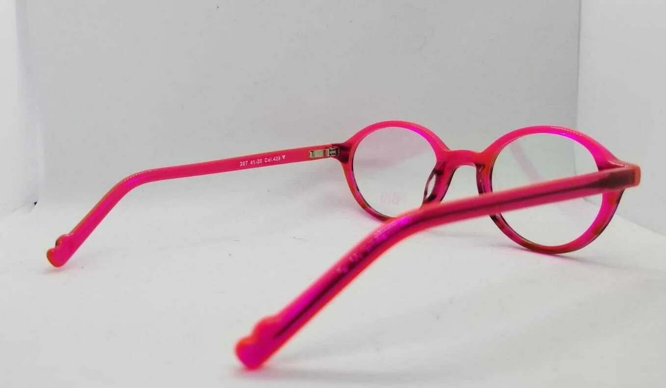 BBIG EYEGLASS FRAMES FOR GIRLS 207 41-20 COL.429 PINK ROUND PLASTIC FRAME FUN! 4