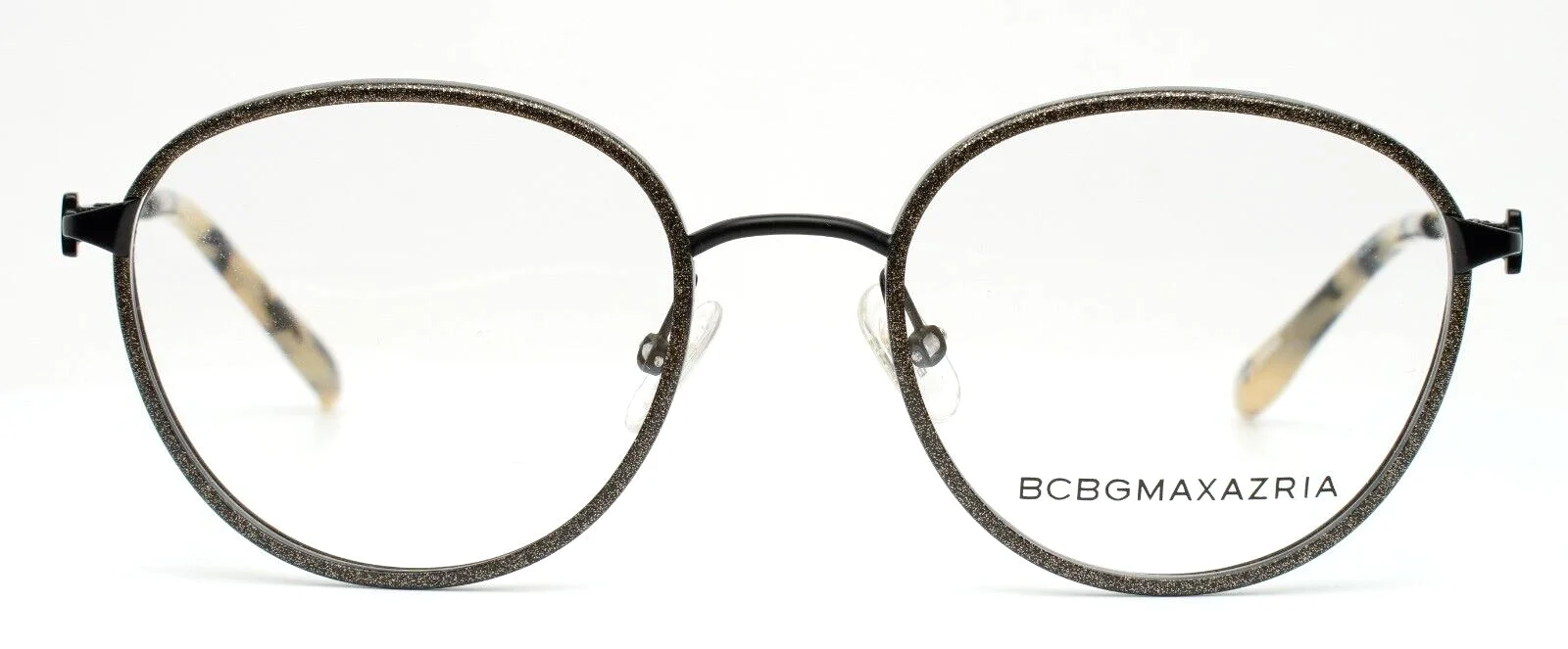 BCBGMAXAZRIA Adelina Black Womens Round Full Rim Eyeglasses 49-18-135 B:41 2