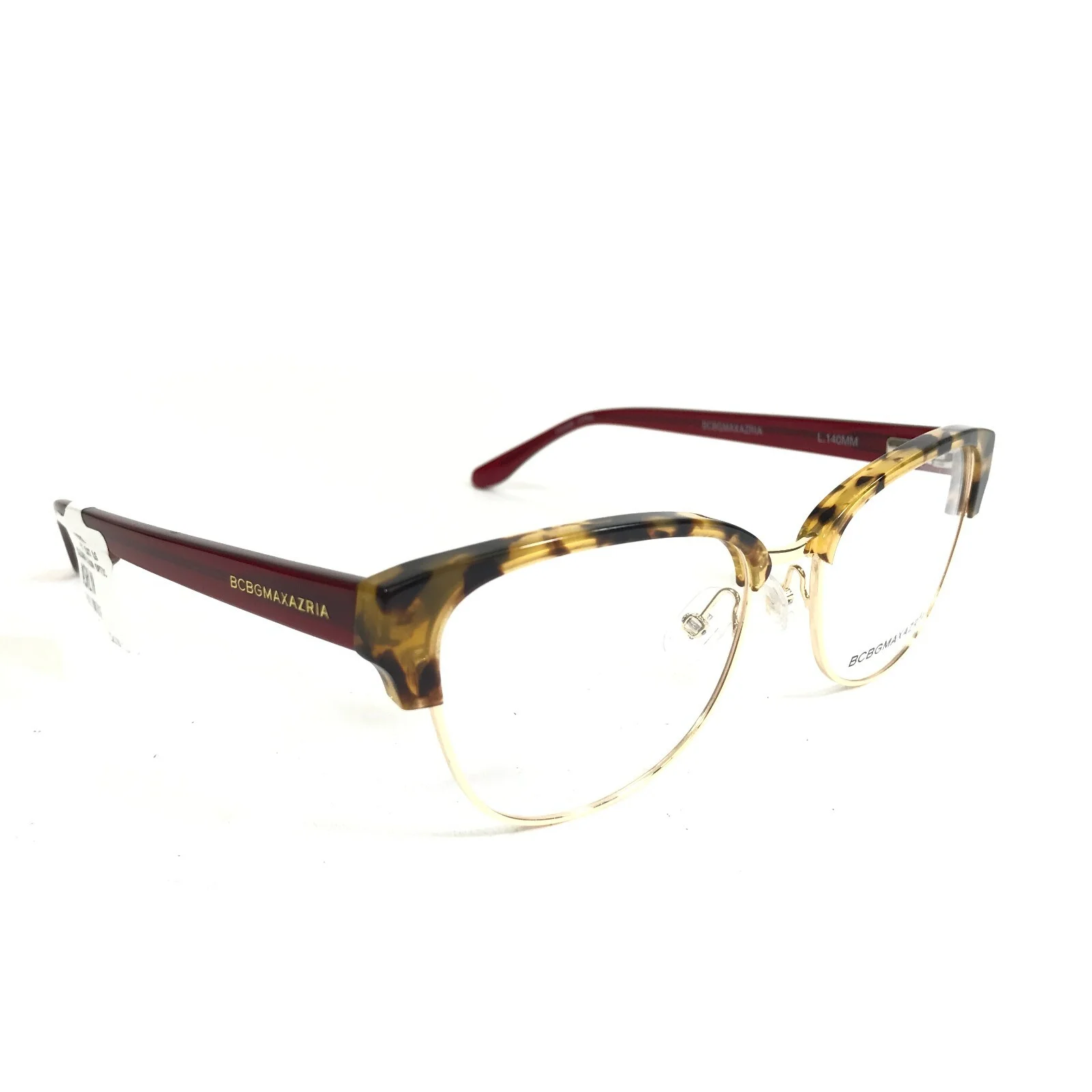 BCBGMAXAZRIA Eyeglasses Frames ASHLYN TORTOISE Brown Red Gold Cat Eye 53-17-140 2