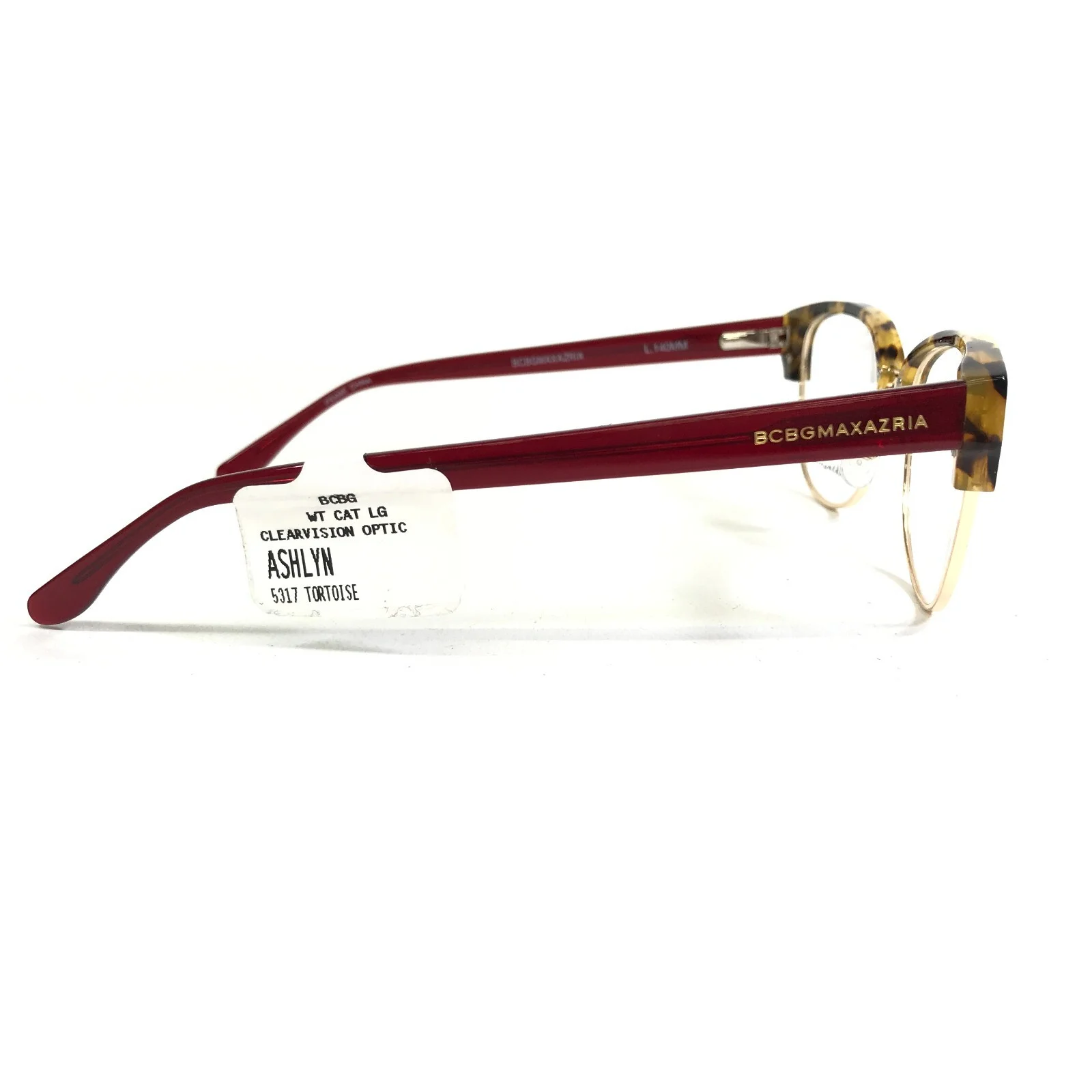BCBGMAXAZRIA Eyeglasses Frames ASHLYN TORTOISE Brown Red Gold Cat Eye 53-17-140 3