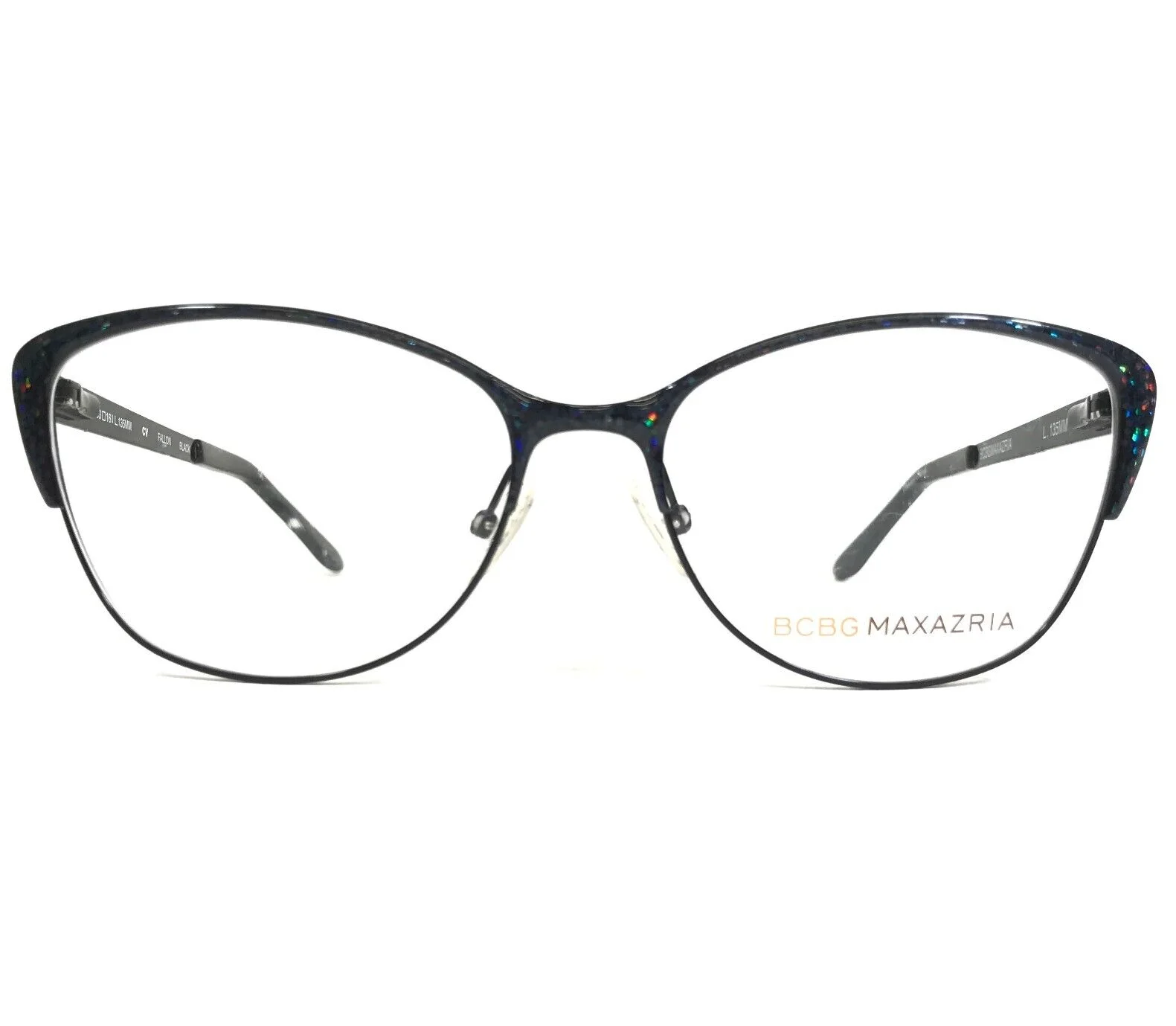 BCBGMAXAZRIA Eyeglasses Frames FALLON BLACK Rainbow Cat Eye Full Rim 53-16-135 2