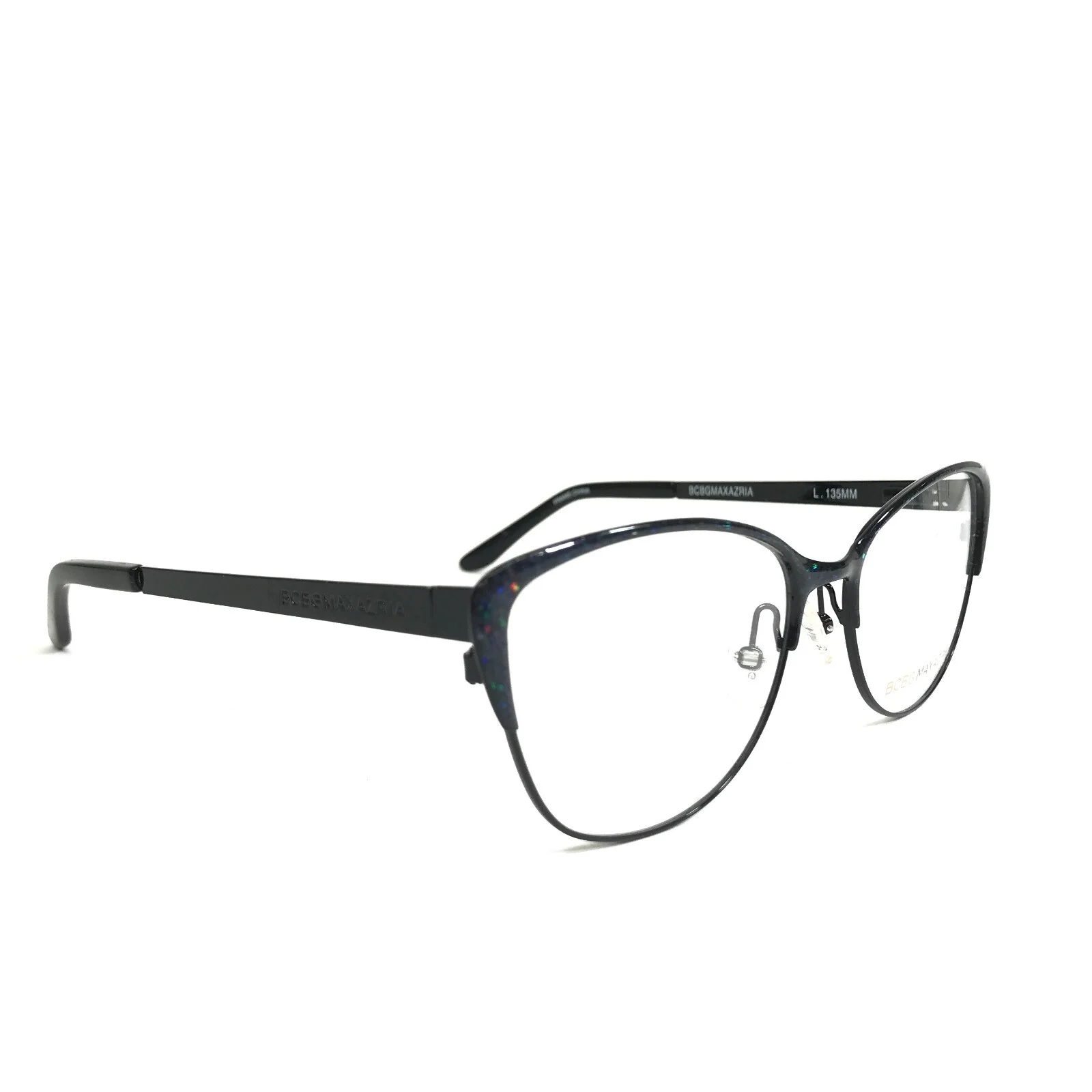 BCBGMAXAZRIA Eyeglasses Frames FALLON BLACK Rainbow Cat Eye Full Rim 53-16-135 3
