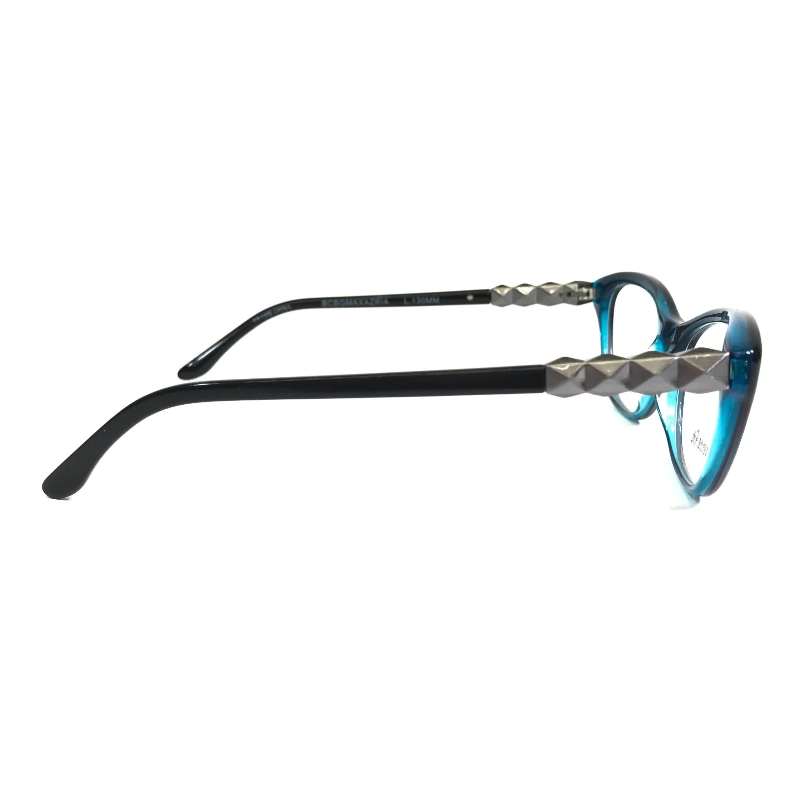 BCBGMAXAZRIA Eyeglasses Frames MILA TEAL LAMINATE Black Grey Blue 48-15-130 3