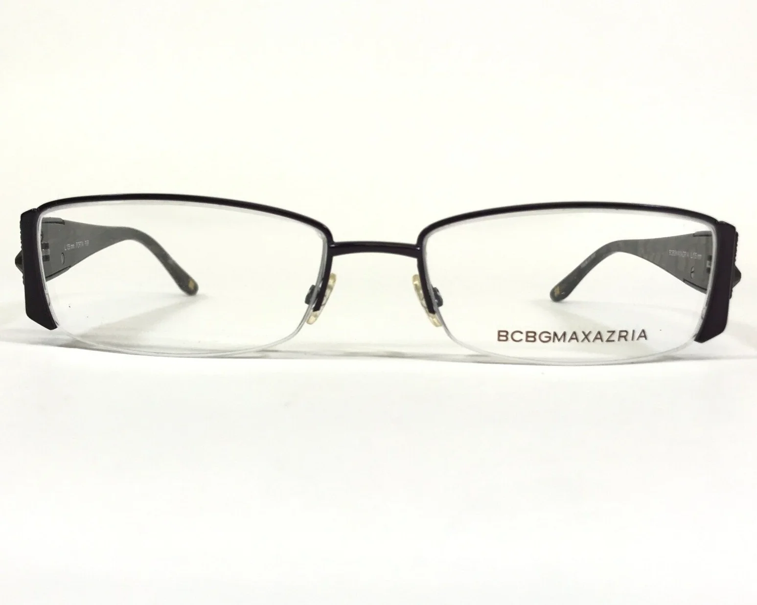 BCBGMAXAZRIA Eyeglasses Frames PORTIA PUR Rectangular Half Rim 54-17-135 2
