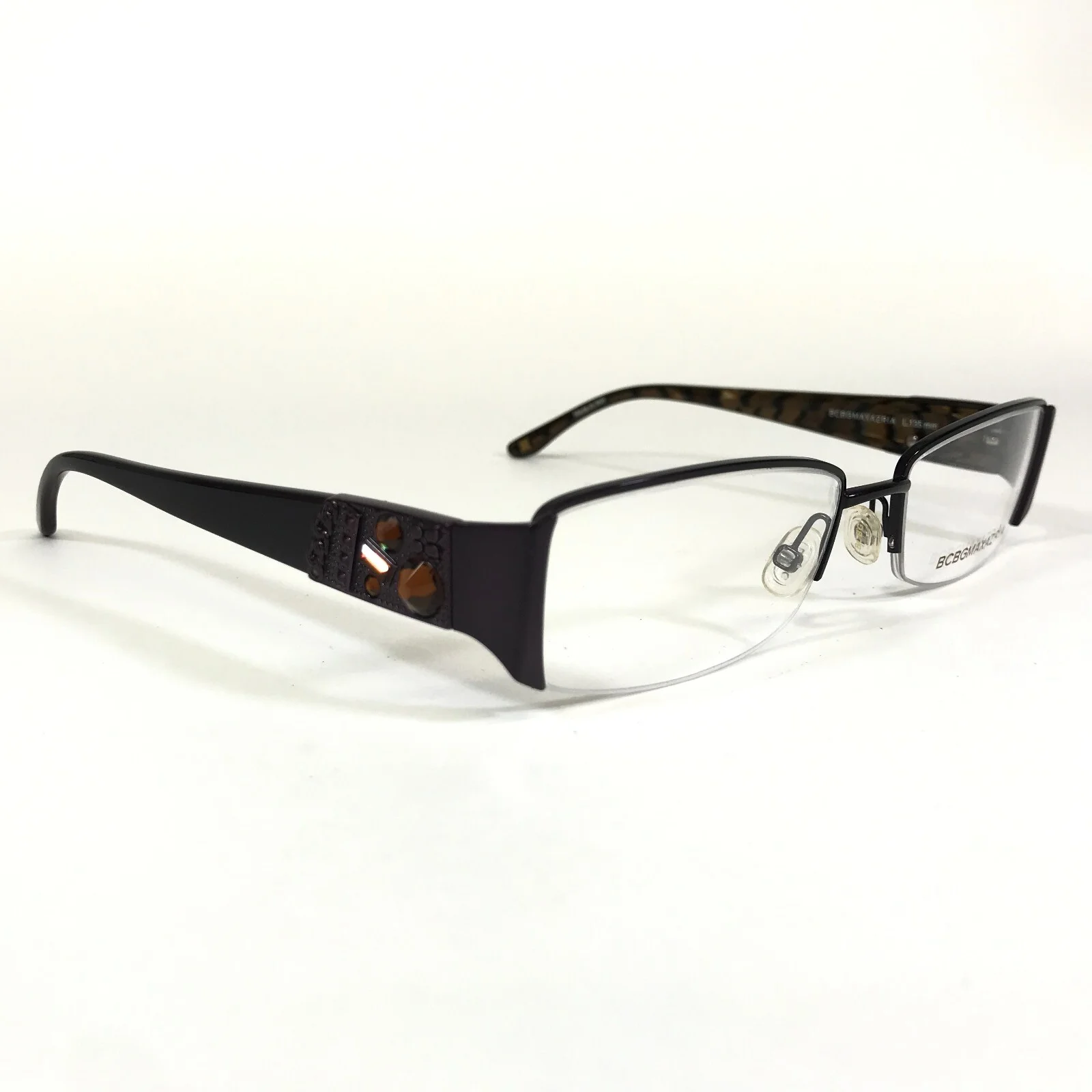 BCBGMAXAZRIA Eyeglasses Frames PORTIA PUR Rectangular Half Rim 54-17-135 3