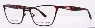 Bcbgmaxazria ROSETTE Red Crimson Womens Cat Eye Titanium Eyeglasses 52-15-130