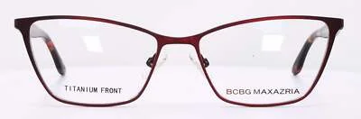 Bcbgmaxazria ROSETTE Red Crimson Womens Cat Eye Titanium Eyeglasses 52-15-130 2